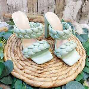 Braided Mint Heels